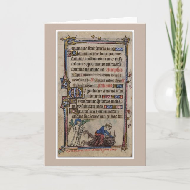 Blessed Virgin Mary Prayer to Defeat Satan Devil Card (Front)