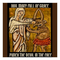 Blessed Virgin Mary Punching the Devil in the Face