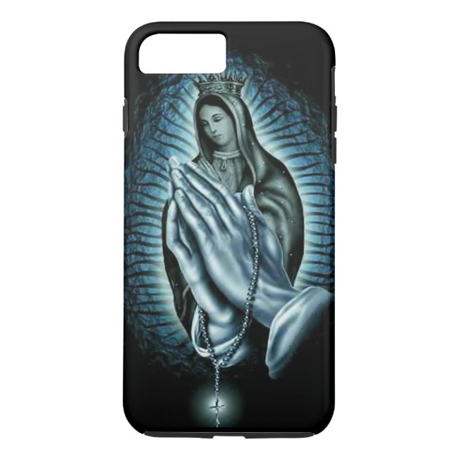 Blessed Virgin Mary Purple Prayer Rosary Case-Mate iPhone Case (Back)