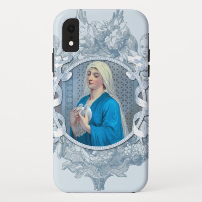 Blessed Virgin Mary Religious Vintage Catholic Cas Case-Mate iPhone Case (Back)