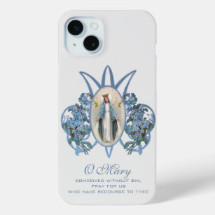 Blessed Virgin Mary Religious Vintage Catholic iPhone 15 Mini Case