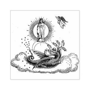 Blessed Virgin Mary Scripture Revelation Rubber Stamp