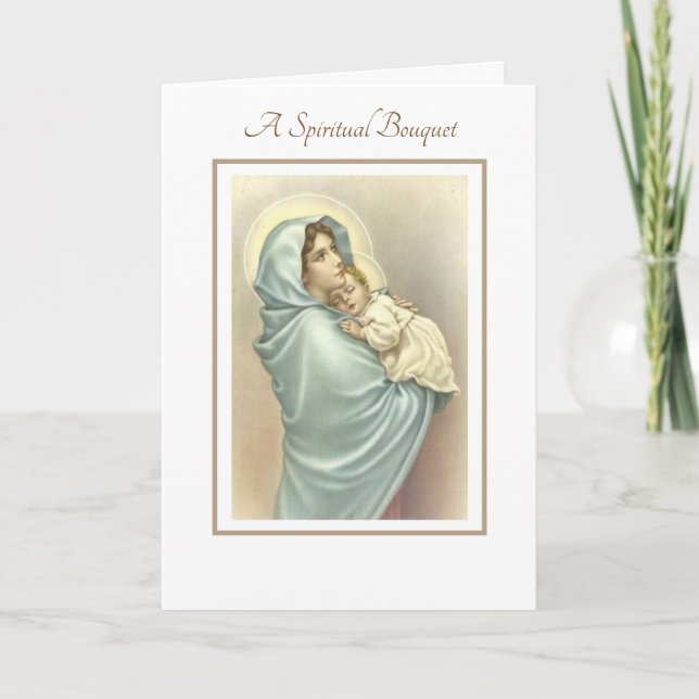 Blessed Virgin Mary Spiritual Bouquet Prayers Card (Front)