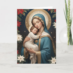 Blessed Virgin Mary Traditional Catholic Holiday Card
