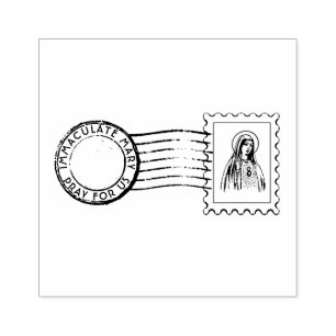 Blessed Virgin Mary Traditional Catholic Religious Rubber Stamp