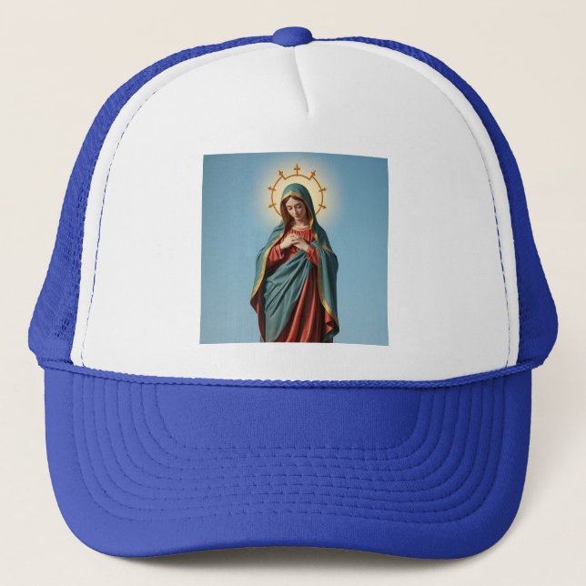 Blessed Virgin Mary Trucker Hat (Front)