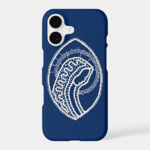 Blessed Virgin Mary, white lace, navy blue