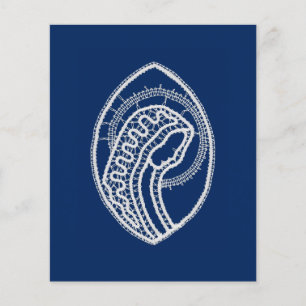 Blessed Virgin Mary, white lace, navy blue