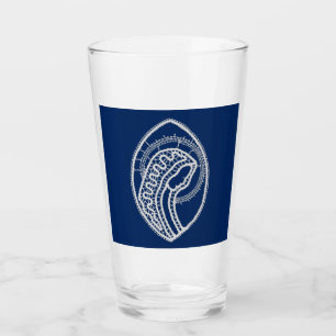 Blessed Virgin Mary, white lace, navy blue Glass