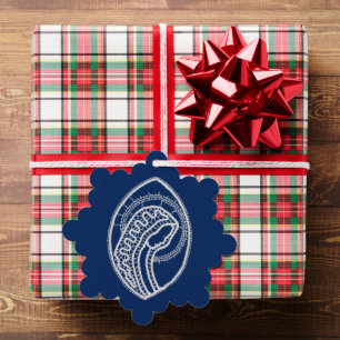 Blessed Virgin Mary, white lace, navy blue Ornament Card