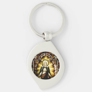 Blessed Virgin Mary with a Halo of Stars Keychain
