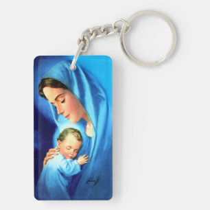 Blessed Virgin Mary with Baby Jesus Keychain