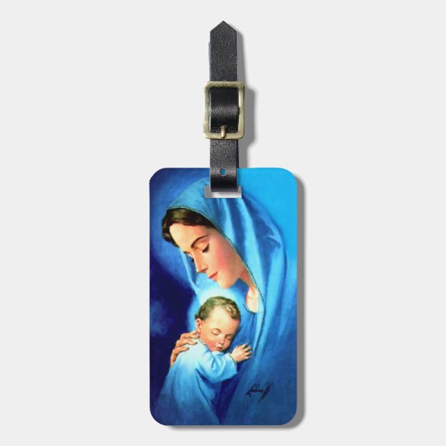 Blessed Virgin Mary with Baby Jesus Luggage Tag (Front Vertical)