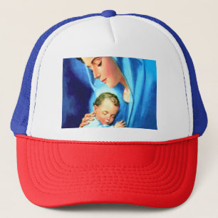 Blessed Virgin Mary with Baby Jesus Trucker Hat