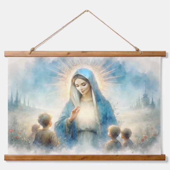 Blessed Virgin Mary with Children Hanging Tapestry (Front)
