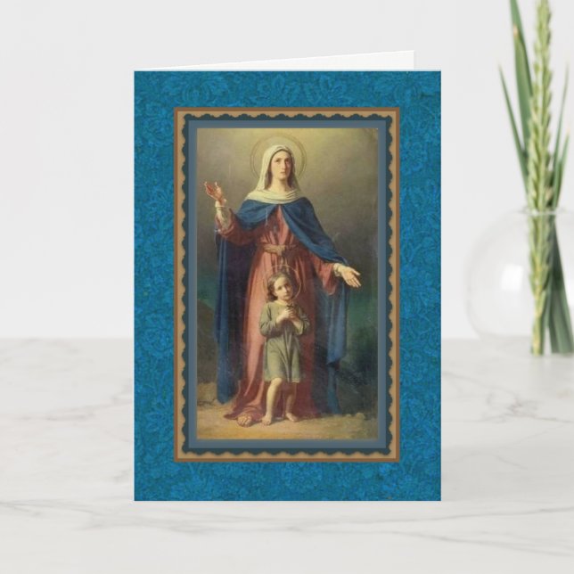 Blessed Virgin Mary with Christ Child Catholic Card (Front)