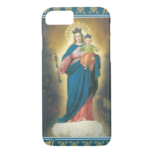 Blessed Virgin Mary with Christ Child Jesus Lily Case-Mate iPhone Case (Back)
