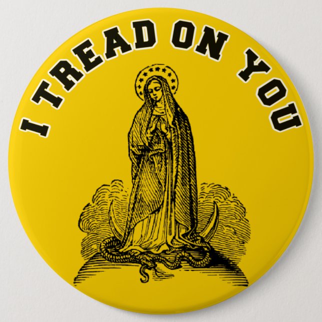 Blessed Virgin Mother Mary Catholic Religious 6 Inch Round Button (Front)