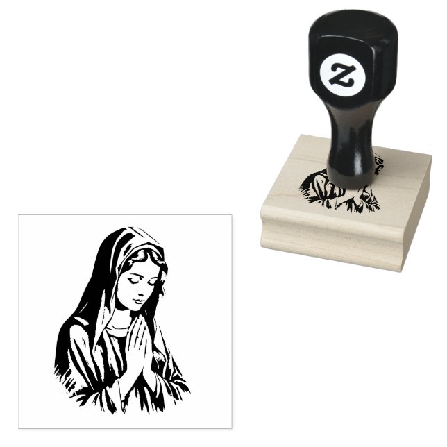 Blessed Virgin Mother Mary Catholic Religious Rubber Stamp (Stamped)