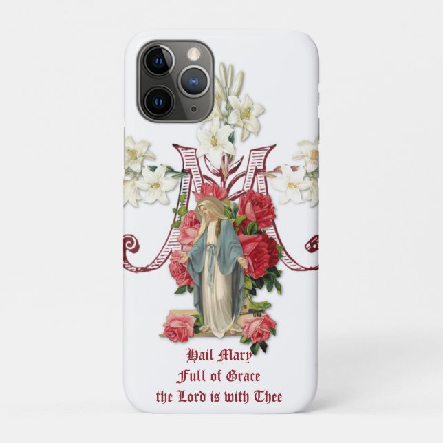 Blessed Virgin Mother Mary Hail Mary Prayer Case-Mate iPhone Case (Back)
