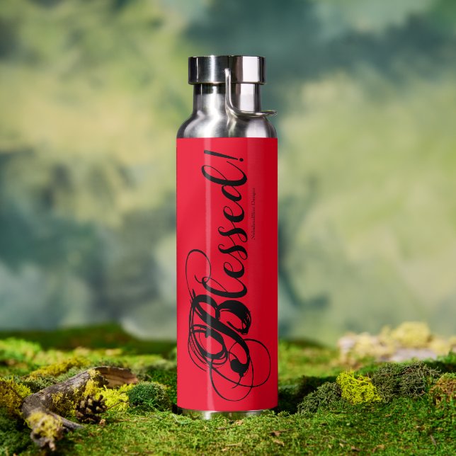 Blessed! Water Bottle (Red/Silver) (Outdoor)