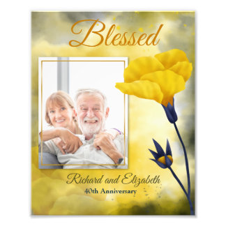 Blessed Wedding or Anniversary Photo Portrait  Print