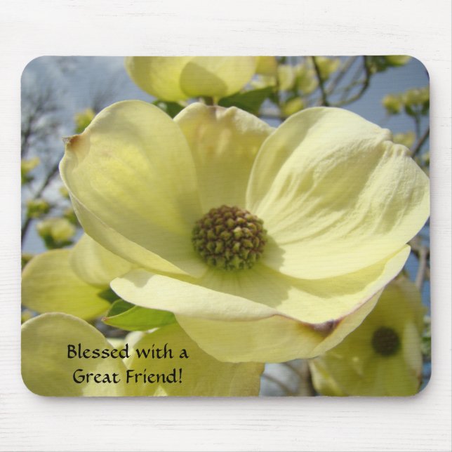 Blessed with a Great Friend! mousepad Dogwoods (Front)