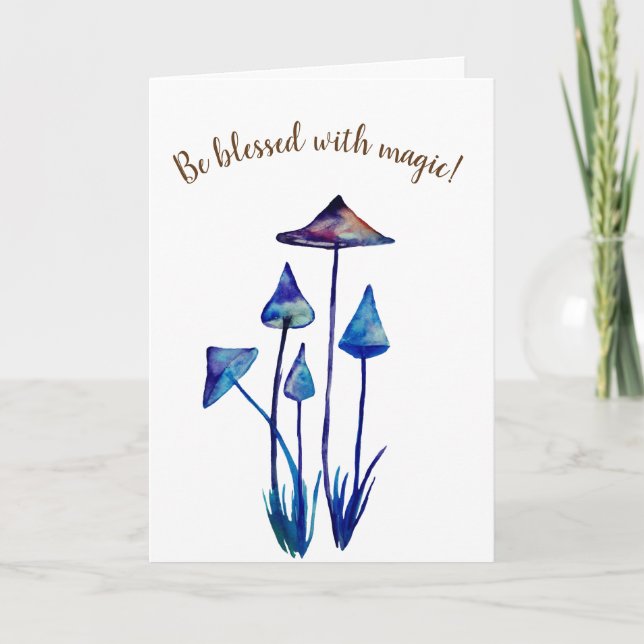 Blessed with magic pmushrooms greeting Card (Front)