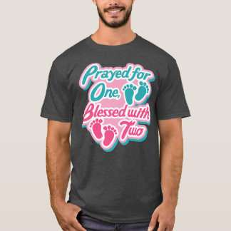 Blessed With Twins Cute Pregnancy Quote T-Shirt