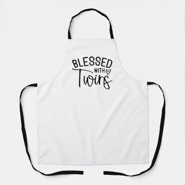 Blessed with Twins - Funny Mom Life Quote  Apron (Front)