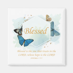 Blessed – Women's Christian Faith Butterfly Verse  Magnet