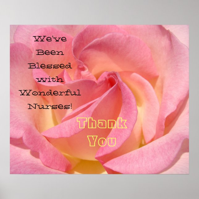 Blessed Wonderful Nurse art prints Thank You Rose (Front)