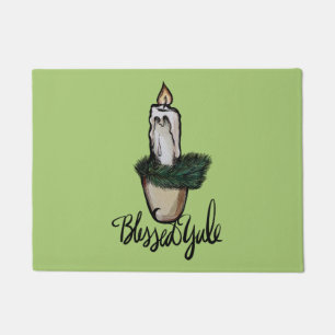 Blessed Yule Candle Doormat