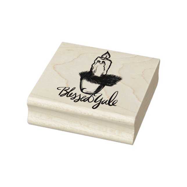 Blessed Yule Candle                                Rubber Stamp (Stamp)