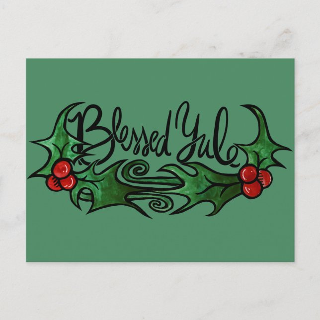 Blessed Yule Postcard (Front)
