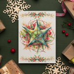 Blessed Yule Winter Solstice Pentacle Holly Berry Holiday Card<br><div class="desc">Celebrate the magic of Yule and Winter Solstice with this enchanting greeting card featuring a beautiful watercolor pentacle design with holly berries and evergreen boughs. This card captures the spirit of Yule and the returning light, making it perfect for those who honour pagan, wiccan, celtic, druid, or Native American traditions....</div>