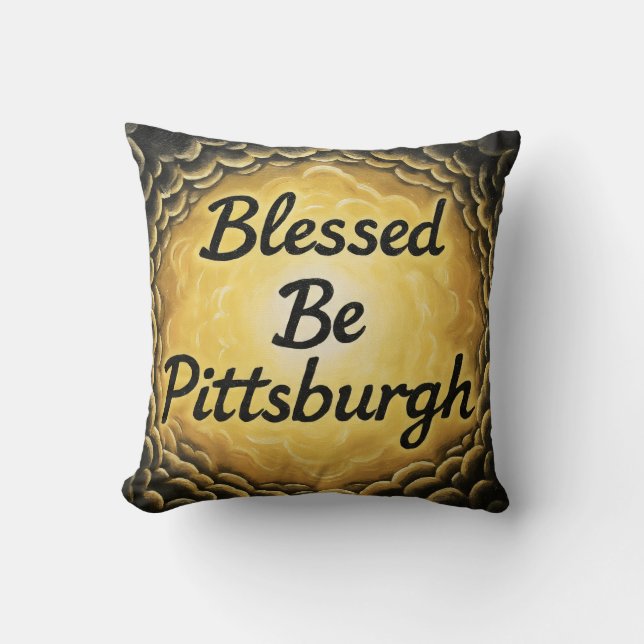 BlessedBePittsburgh Throw Pillow (Front)