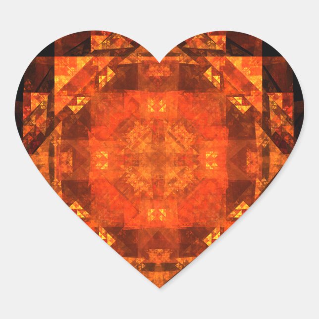 Blessing Abstract Art Heart Sticker (Front)