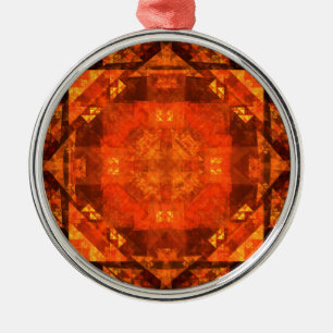 Blessing Abstract Art Round Metal Ornament