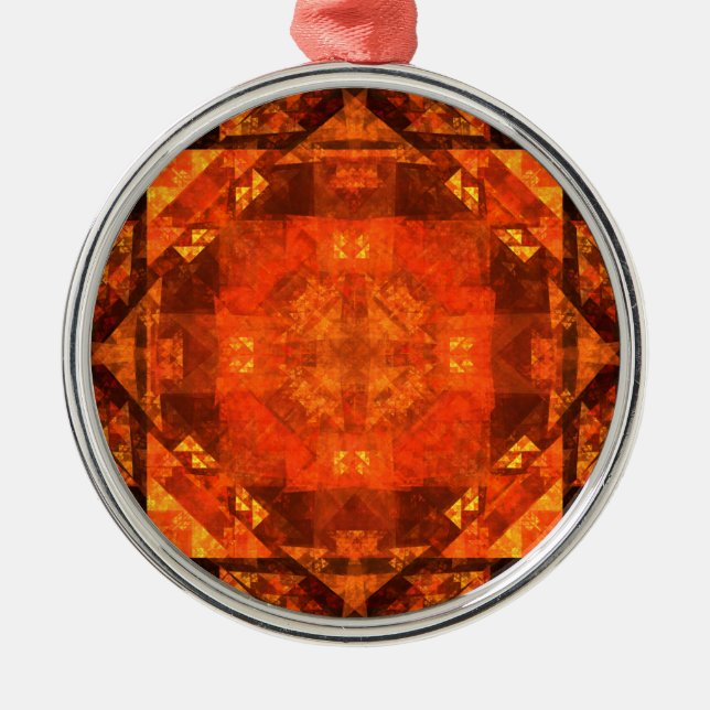 Blessing Abstract Art Round Metal Ornament (Front)