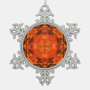 Blessing Abstract Art Snowflake Pewter Christmas Ornament