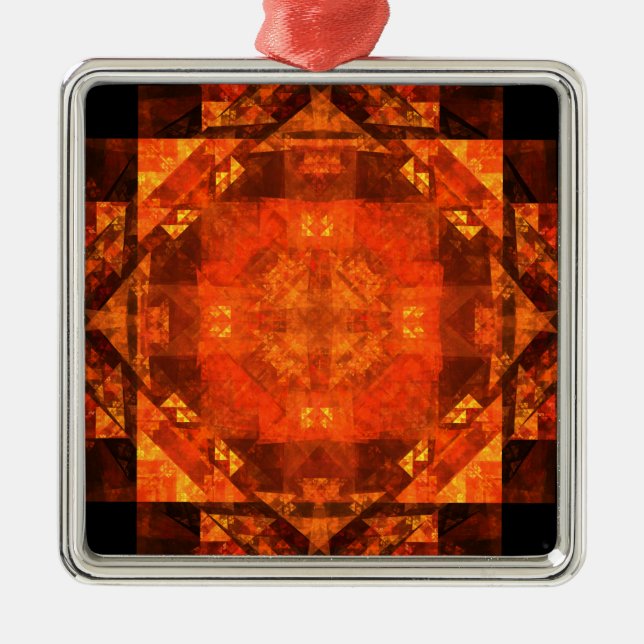 Blessing Abstract Art Square Metal Ornament (Front)