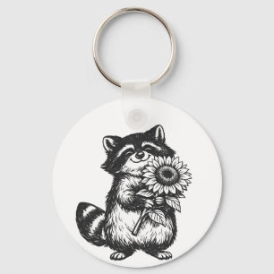 Blessing bear holding sunflower tote bag keychain