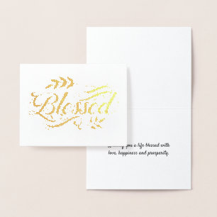 Blessing Card Minimal Elegant Gold Foil