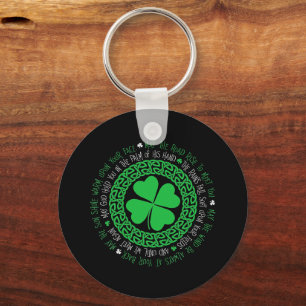 Blessing Celtic Knot 4 Leaf Clover St. Patrick's Keychain