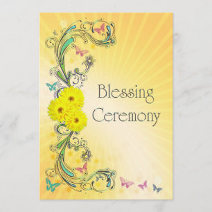 Blessing Ceremony Invitation with yellow flower