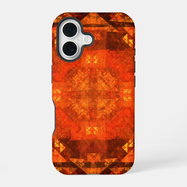 Blessing Fire Mandala Abstract Art Design iPhone 16 Case (Back)