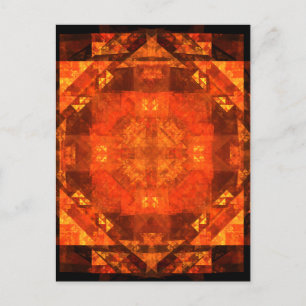 Blessing Fire Mandala Abstract Art Design Postcard