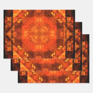 Blessing Fire Mandala Abstract Art Design Wrapping Paper Sheet