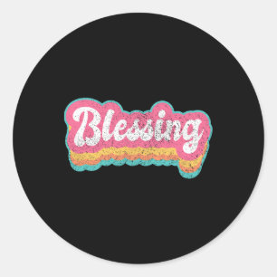Blessing First Name Girl Vintage 70s 80s Personali Classic Round Sticker